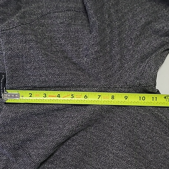 Saks Fifth Avenue Charcoal Grey Herringbone Patterned Pullon Pants size Medium - Picture 7 of 7